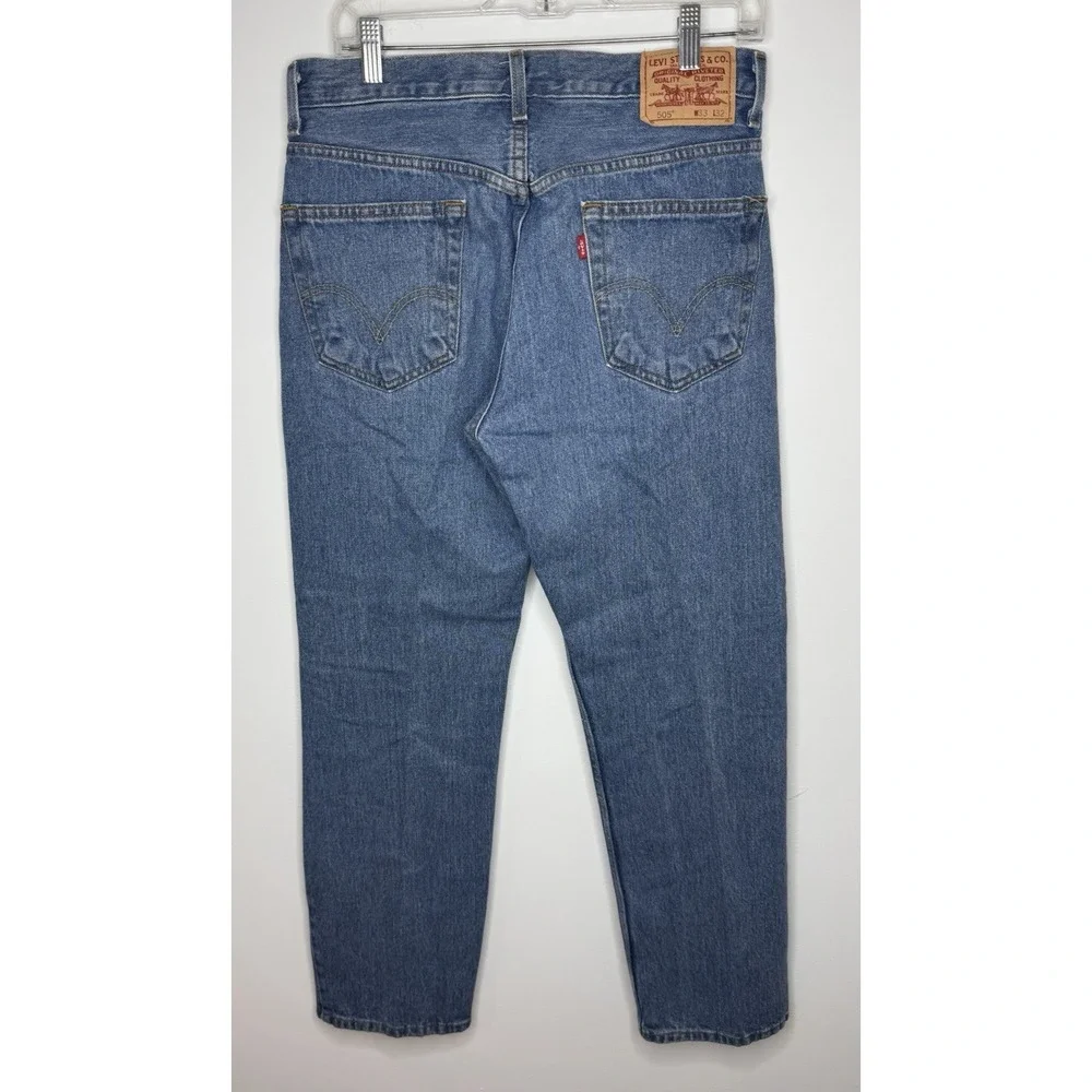 Levi's Jeans 505 Regular Fit Men's 33x32 Blue Straight Leg 100% Cotton Denim